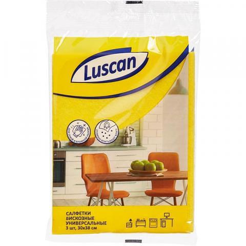 Салфетка из вискозы 30х38 см, 3 шт, 90 гр, Luscan фото 1
