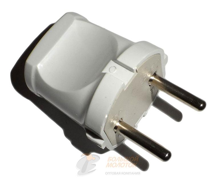 Вилка евро штепсельная без ЗК 6А /20 шт фото 1