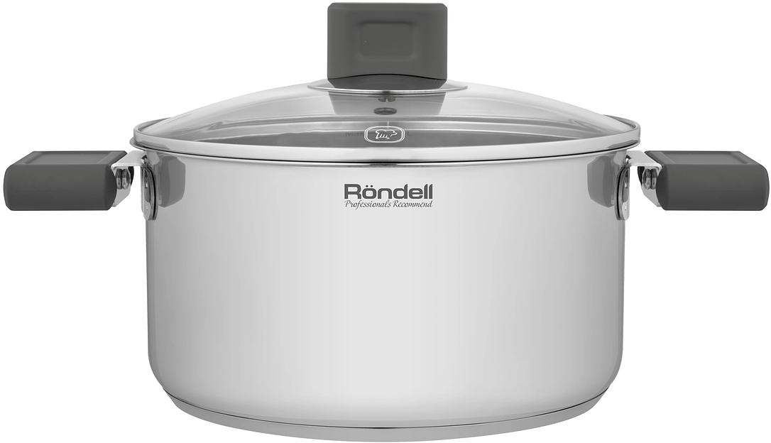Кастрюля Rondell Quadro RDS-1596 3.1л. d=20см (с крышкой) стальной фото 1