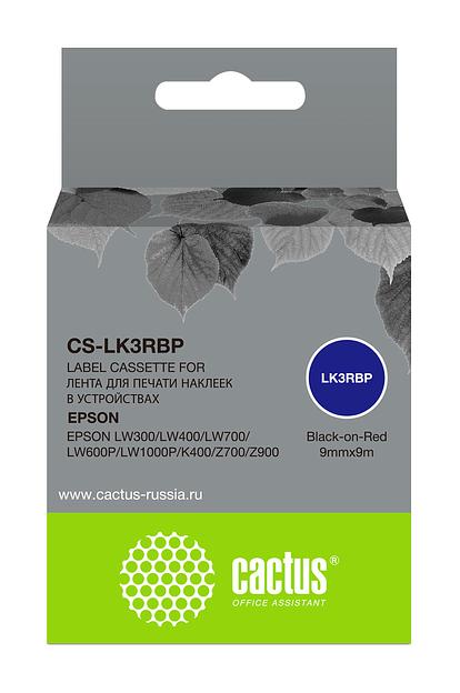 Картридж ленточный Cactus CS-LK3RBP черный для Epson LW300/LW400/LW700/LW600P/LW1000P фото 1
