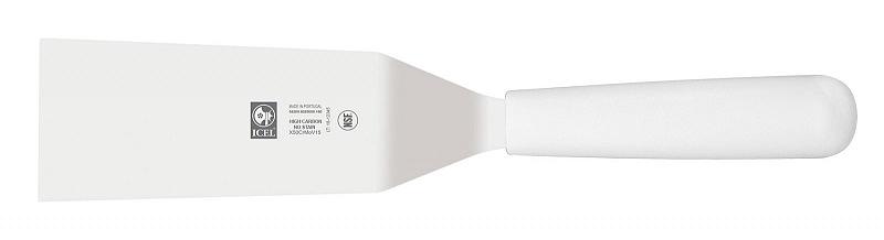 Лопатка 33 см. изогнутая раб. часть 16,5*7,5 см. нерж. широкая с пластик. ручкой, белая Icel /1/6/ фото 1