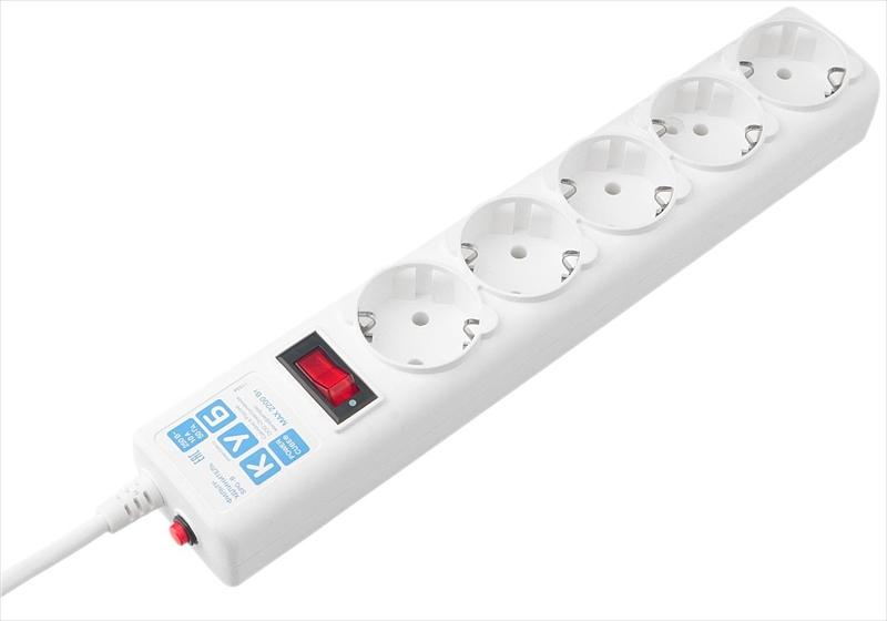 PowerCube Фильтр-удлинитель (SPG-B-0,5M-WHITE) РС 0,5м 5р, бел. 10А фото 1