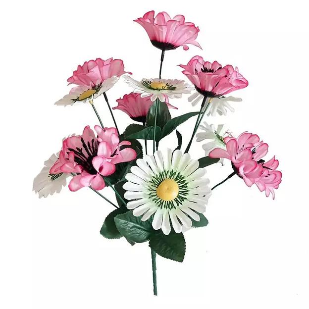 Букет георгинов с ромашками 12 голов (6+6) 38см 094-567+453 фото 1