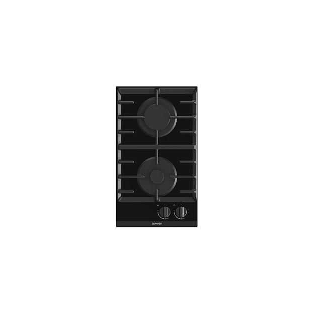 Газовая варочная панель Gorenje GC321B, 2 конфорки, стеклокерамика, черный фото 1