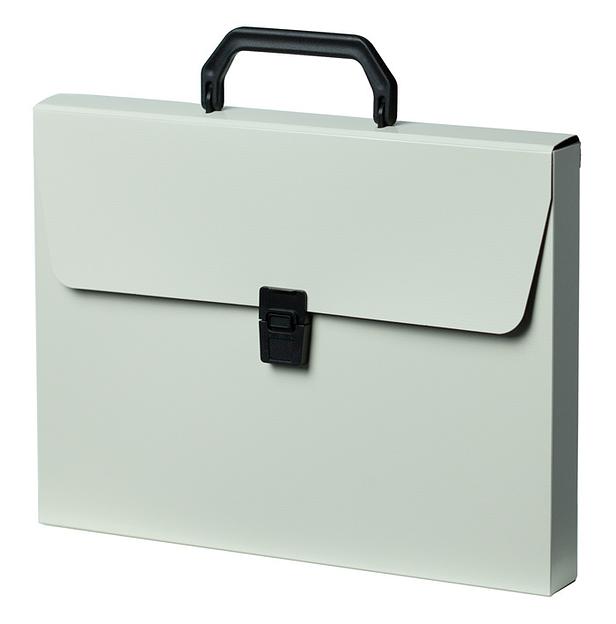 Портфель Бюрократ DeLuxe DLPP01MILK 1 отдел. A4 пластик 0.7мм молочный фото 1