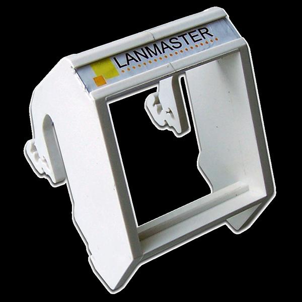 Рамка на DIN-рейку для установки вставок и электромодулей 45х45, белая (LAN-DRF-45x45-WH) фото 1