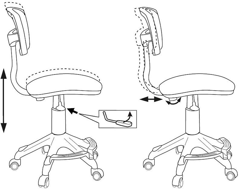 Кресло детское Бюрократ CH-299-F красный TW-35N сиденье мультиколор красные губы сетка/ткань крестов. пластик подст.для ног фото 9