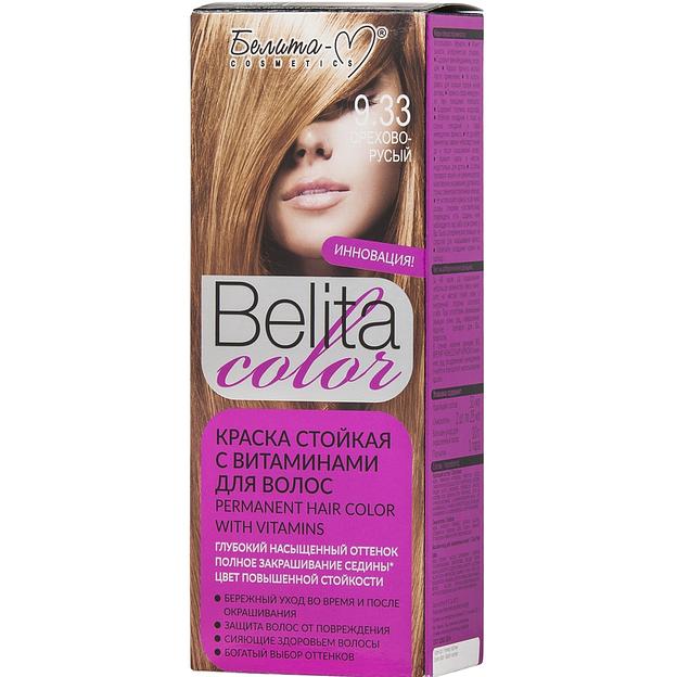 Белита-м краска стойкая с витаминами для волос № 9.33 орехово-русый (к-т) фото 1