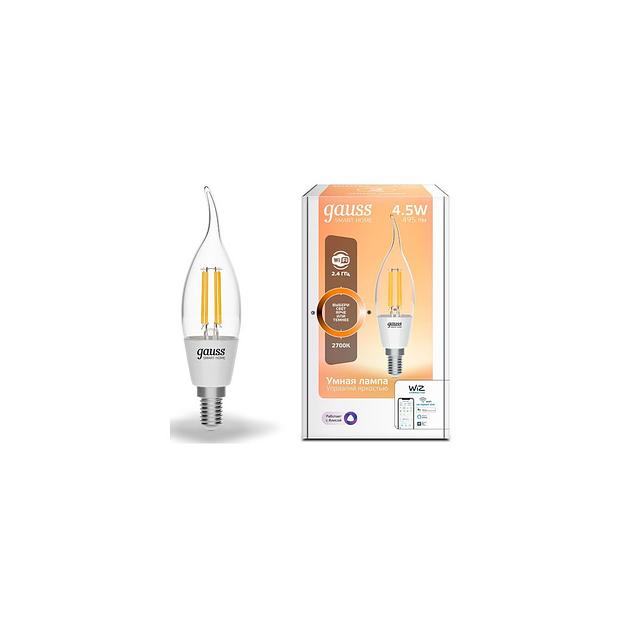 Умная лампа GAUSS Smart Home E14 белая 4.5Вт 495lm Wi-Fi (1шт) [1260112] фото 1