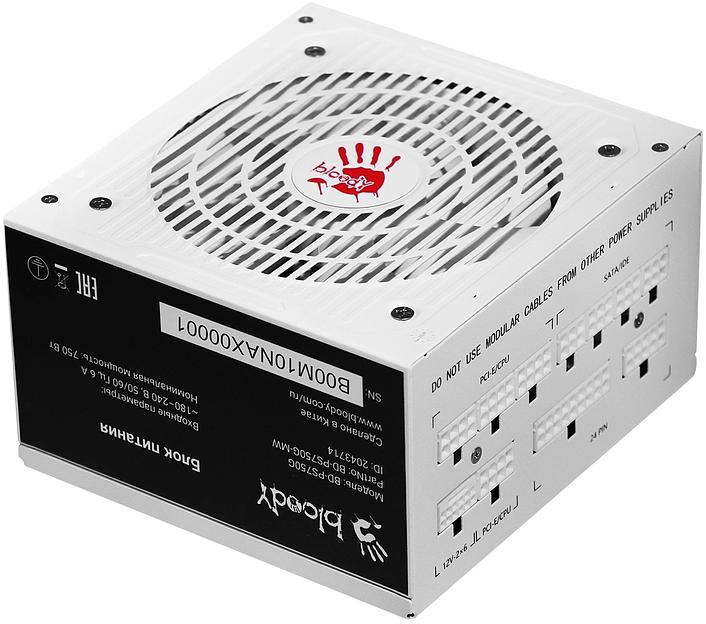 Блок питания, Bloody, BD-PS750G, 750Вт, 80 PLUS Gold, 120мм, белый фото 5