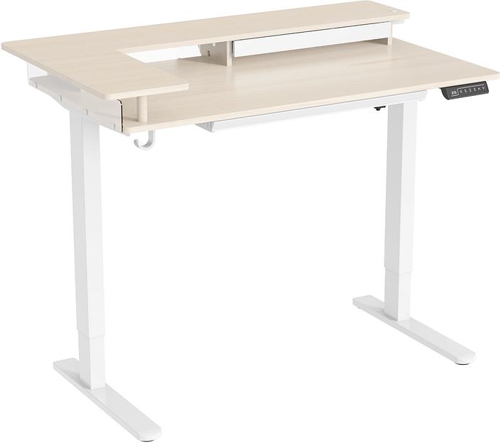Стол для компьютера Cactus CS-EDL-DWT столешница ДСП светлый дуб каркас белый 120x71x60см фото 1