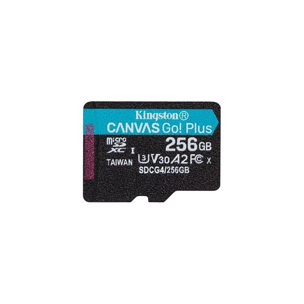 Карта памяти microSDXC UHS-I Kingston Canvas Go! Plus 256 ГБ, 200 МБ/с, Class 10, SDCG4/256GBSP, 1 шт., без адаптера фото 1