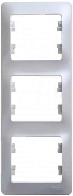 Systeme electric GSL000607 GLOSSA 3-постовая РАМКА, вертикальная, ПЕРЛАМУТР фото 7