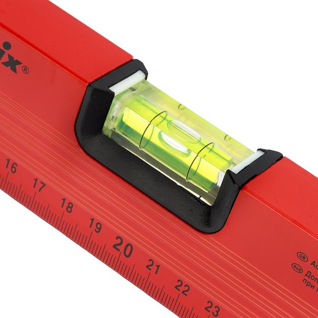 Уровень алюминиевый, 400 мм, 3 глазка, красный, линейка фото 3