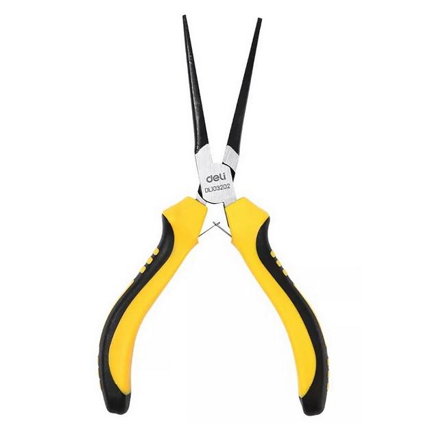 Мини-тонкогубцы удлиненные Deli DL103202 150мм, двухкомпонентная рукоять фото 1