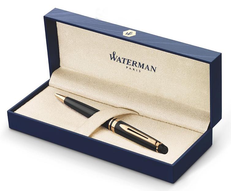 Ручка шариков. Waterman Expert 3 (CWS0951700) Black Laque GT M син. черн. подар.кор. фото 4