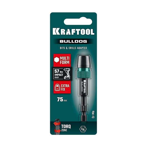 KRAFTOOL BULLDOG, 75 мм, адаптер с жесткой автоматической фиксацией для шуруповертов (26785-75) фото 4