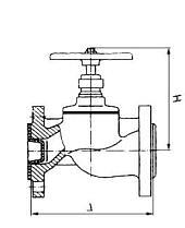 Вентиль чугунный фланцевый 15кч19п Ру16 фото 2