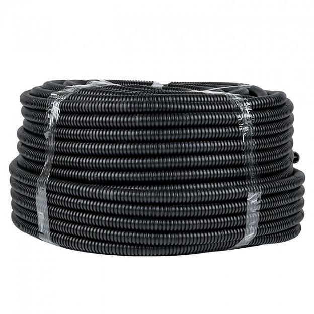 EKF tpnd-25-t Труба гофр. ПНД тяж. с протяжкой d25 мм (75 м) черн. EKF-Plast фото 1