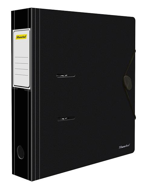 Папка-регистратор Silwerhof 355050 A4 70мм полифом черный фото 5