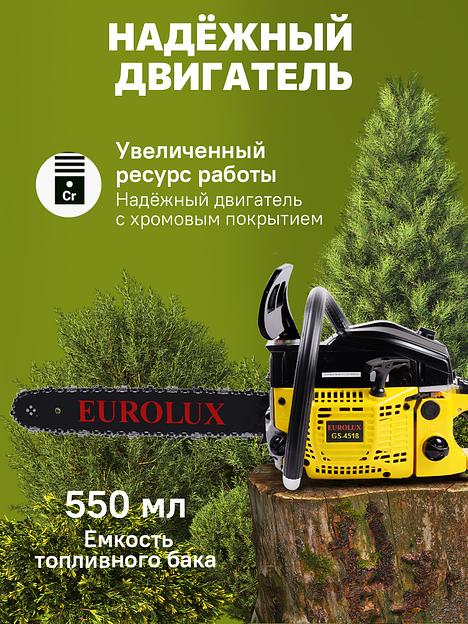 Бензопила Eurolux GS-4518 2300Вт 3.1л.с. дл.шины:18" (45cm) (70/6/25) фото 4