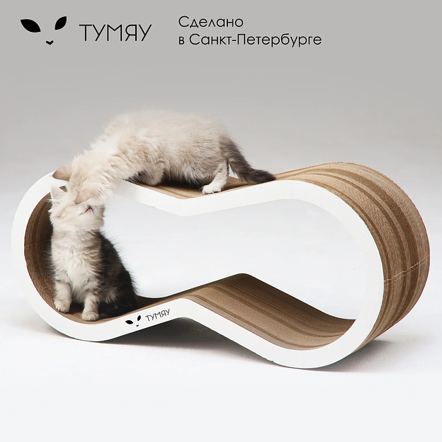Когтеточка Тумяу «Вилс» с картонным ободком, Original, белый, опт фото 2
