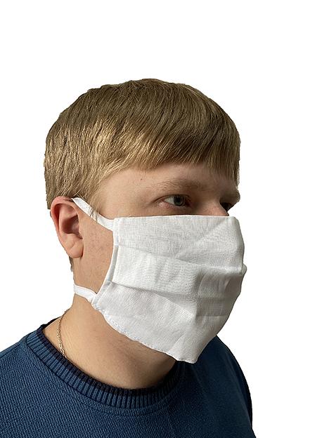 Маска защитная многоразовая хлопок на завязках /100/ фото 1