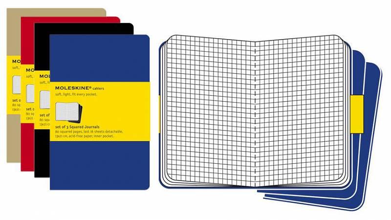 Блокнот Moleskine CAHIER JOURNAL QP317 Large 130х210мм обложка картон 80стр. клетка черный (3шт) фото 2