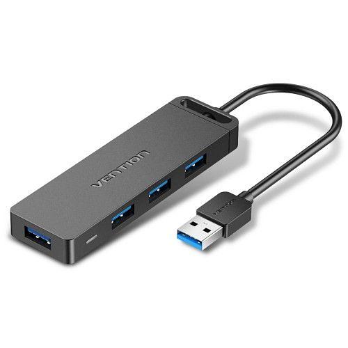 Концентратор Vention OTG USB 3.0 на 4 порта Черный - 0.15м. Vention CHLBB фото 1