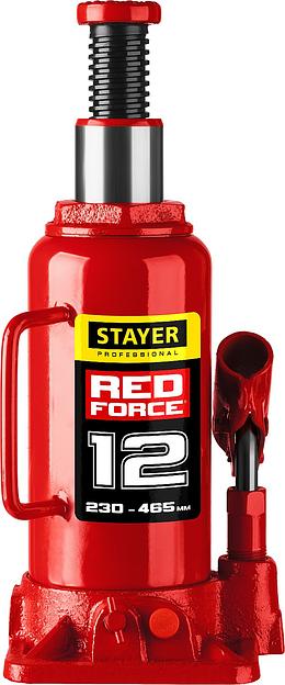 STAYER RED FORCE, 12 т, 230 - 465 мм, бутылочный гидравлический домкрат, Professional (43160-12) фото 3