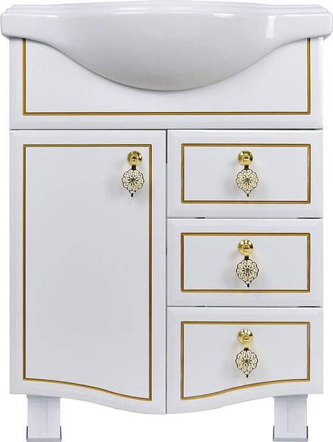 Тумба Жасмин 65 DORATIZ 9911.772, белая золото, под умывальник Классик 65 фото 2
