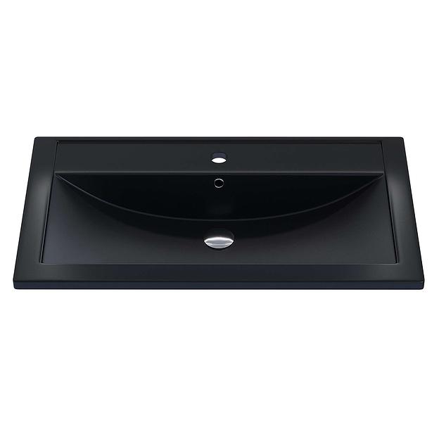 Раковина кварцевая для ванной Uperwood Foster Quartz 80 см, черная матовая, уголь фото 3