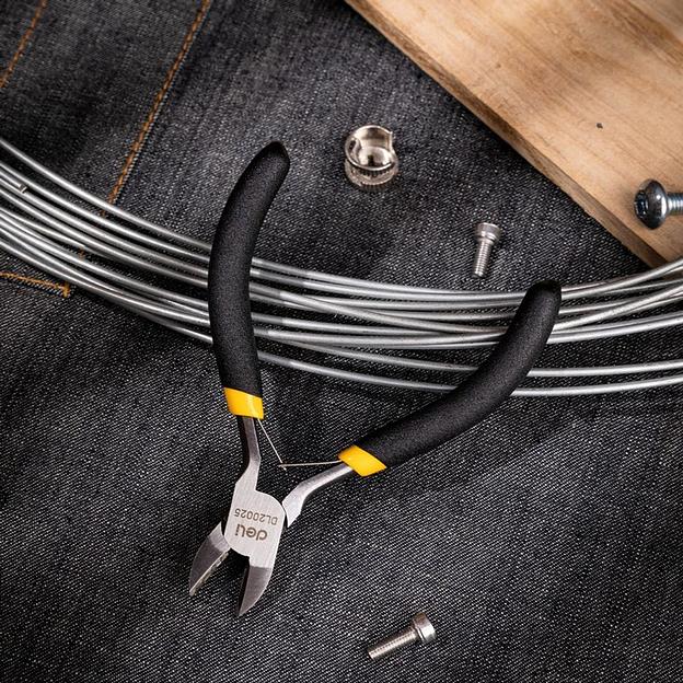 Диагональные мини-бокорезы Deli DL20025 125мм, прорезиненная двухкомпонентная ручка фото 4