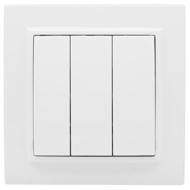 EKF ERV10-024-10 Минск Выключатель 3-клавишный СП,10А, белый EKF Basic фото 1