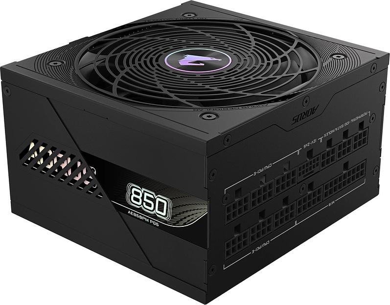 Блок питания Gigabyte ATX 850W AORUS ELITE GP-AE850PM PG5 Gen.5 80+ platinum (20+4pin) APFC 120mm fan 16xSATA Cab Manag RTL фото 1