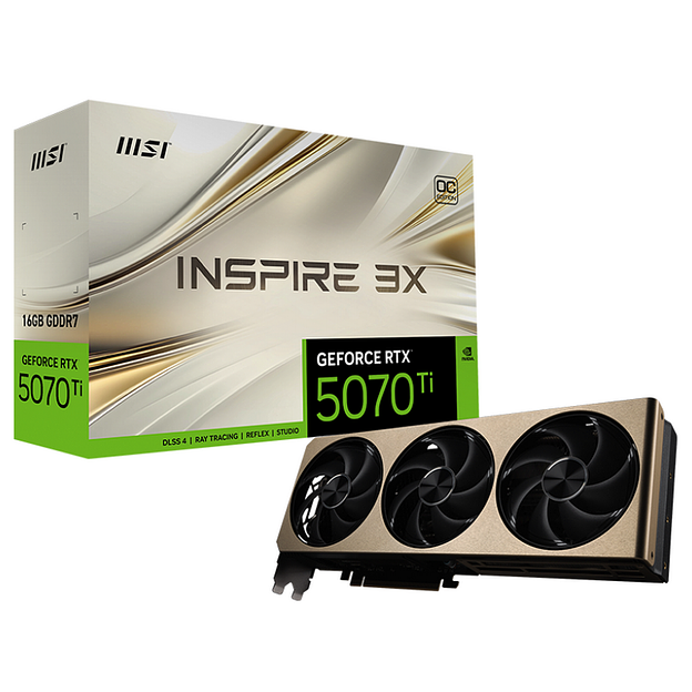 Видеокарта MSI RTX5070Ti INSPIRE 3X OC 16GB GDDR7 256bit 3xDP HDMI 3FAN RTL фото 1