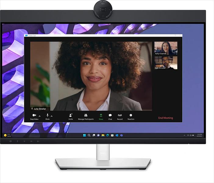 Монитор Dell 27" P2724DEB, Video Conferencing Monitor, IPS, QHD 2560 x 1440 at 60Hz, 16:9, 350 cd/m2, 1000:1, 5 ms gray to gray, H-AD, 1 x 4MP RGB + IR 2K camera at 30fps, 2 x digital microphone, 5W speakers (P2724DEB) фото 1