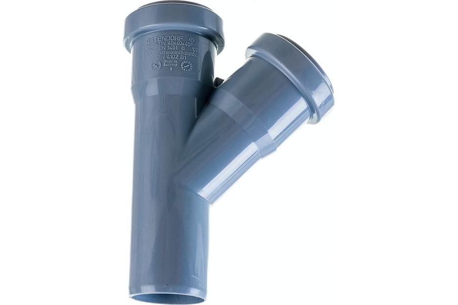 Тройник канализационный 45 град. 40 фото 1