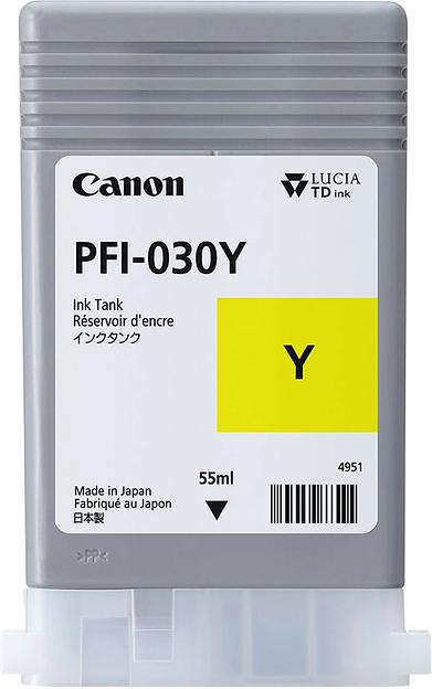 Картридж струйный Canon PFI-030Y 3492C001АА желтый (55мл) для Canon imagePROGRAF TA-20, TA-30, TM-240, TM-340. фото 1