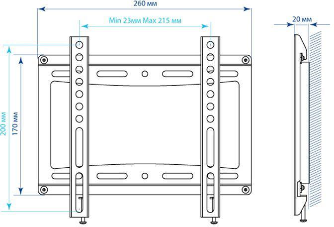 Кронштейн для телевизора Kromax IDEAL-5 белый 15"-47" макс.35кг настенный фиксированный фото 2