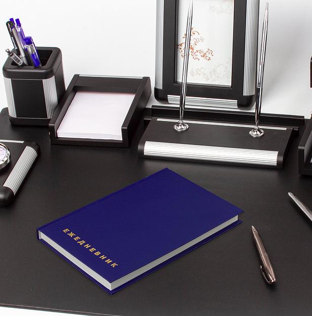 Ежедневник недатированный А5 145×215 мм Brauberg бумвинил, 160 л, синий, опт фото 5