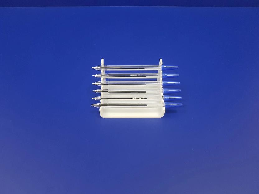 Подставка для ручек карандашей кистей 6 секции (горка радиус, цвет белый) фото 3