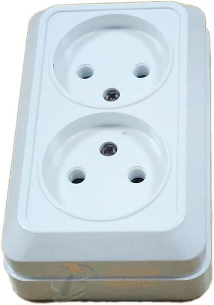 Розетка 2 ОП "РИМ" 16А без ЗК /10 /200 фото 1