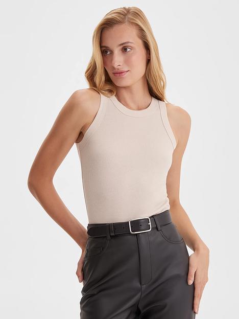 Майка женская в рубчик, бежевый, опт фото 2