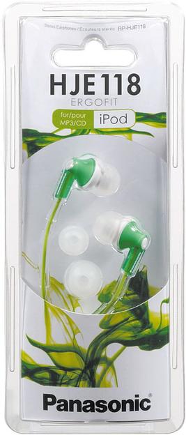 Наушники вкладыши Panasonic RP-HJE118GU 1.1м белый/зеленый проводные в ушной раковине (RP-HJE118GUG) фото 2