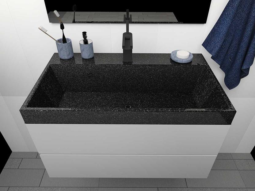 Раковина мебельная для ванной комнаты Марко «Слим 80 чёрный металлик» ОПТ фото 1