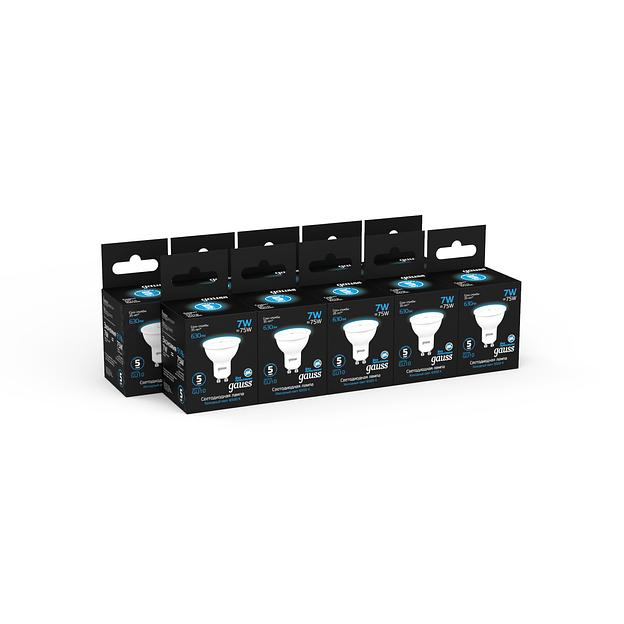 Лампа светодиодная Gauss 101506307 7Вт цок.:GU10 рефлек. 150B 6500K св.свеч.бел.хол. MR16 (упак.:1шт) фото 3