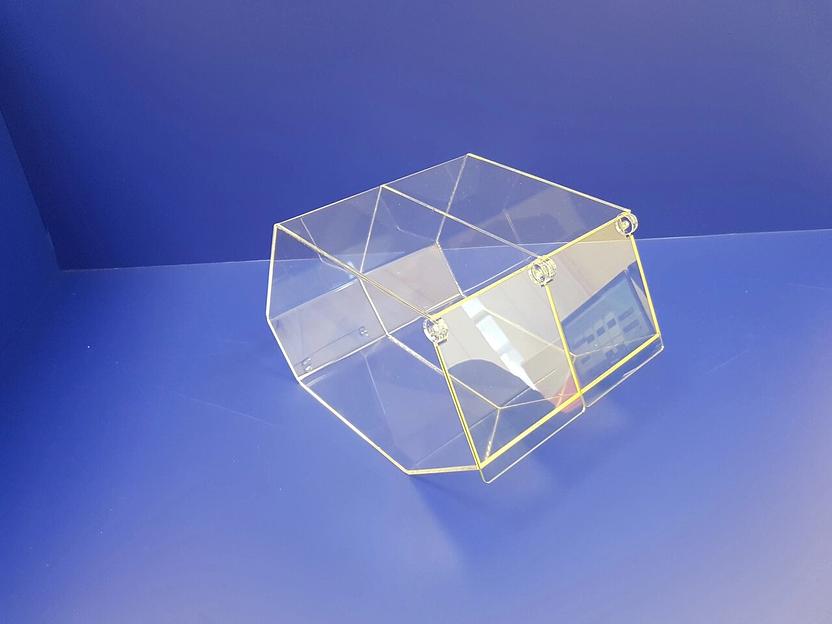 Диспенсер из оргстекла для снеков, орехов, мармелада.    2 секции х 120мм. фото 1