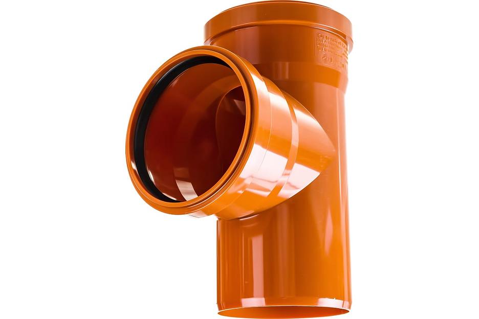 Тройник двухраструбный 87 град. 110 для наружной канализации фото 2