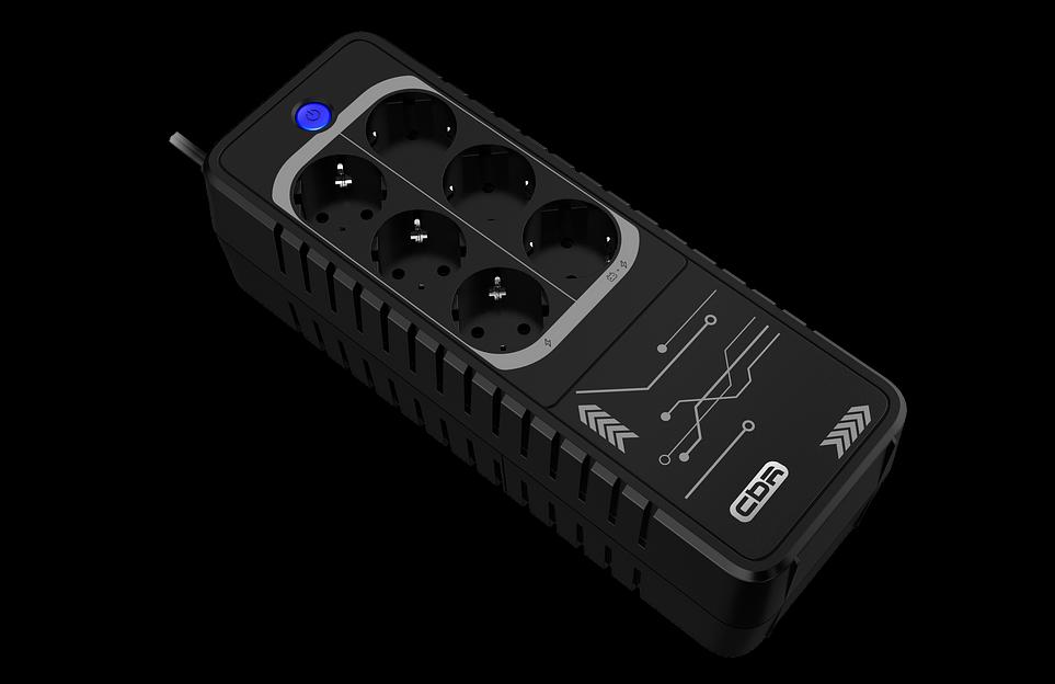 ИБП CBR [LGT-850H-6F-LDB] Offline 850VA/480W 6Ah12V 6 x Shuko+ Breaker фото 8